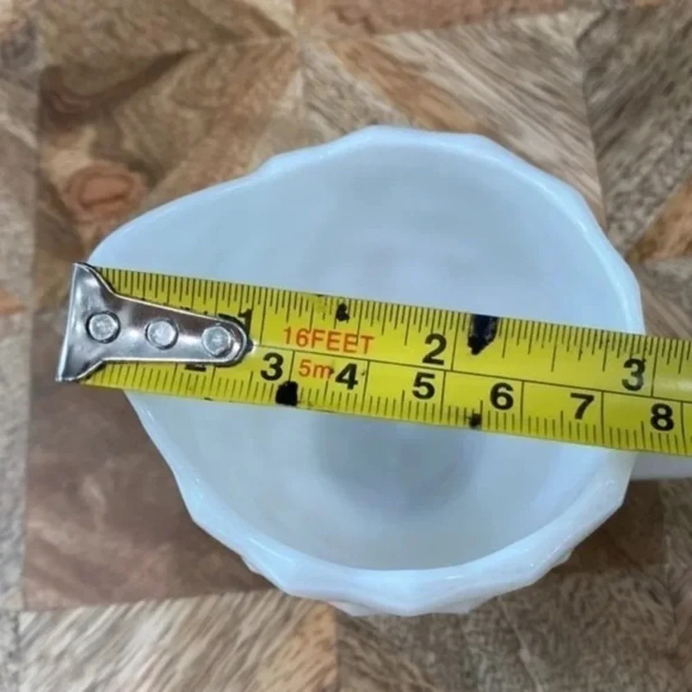 Cube Milk Glass Creamer Vintage